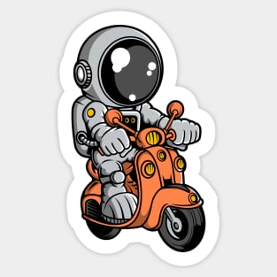 Astronaut Scooterist Sticker